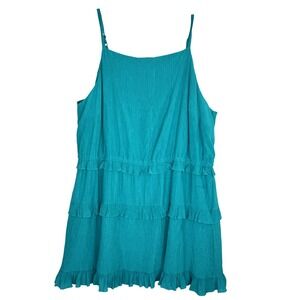 Bar III‎ Dress Womens 4XL Teal Blue Ruffle Tiered Adjustable Strap Plus Size